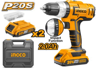 Lithium-Ion Impact Drill: 55NM (With 2PCS Battery Pack)